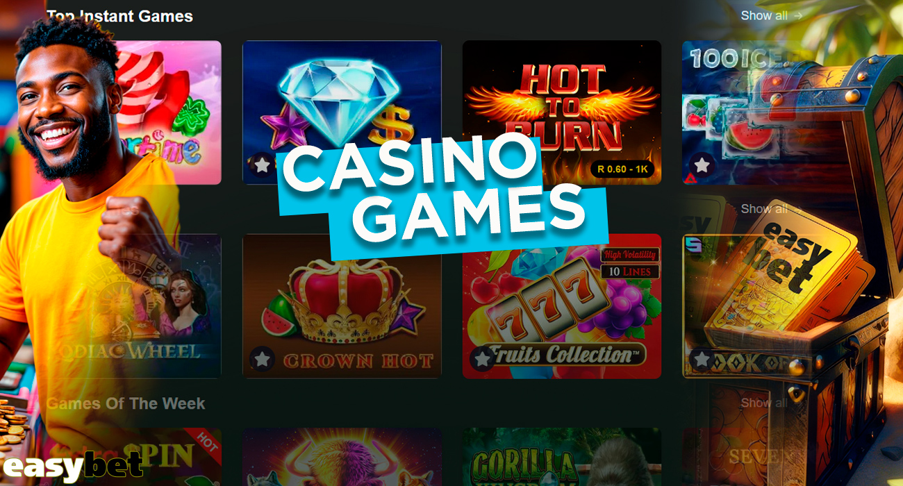 Easybet Casino features all the most popular game providers, including Aviator and racing betting.